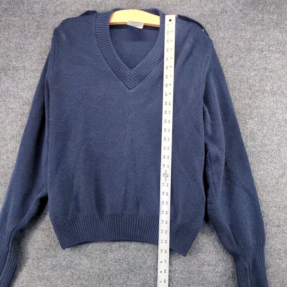 Vintage Military Equipment Company Knit Sweater Mens 40R Blue Pullover V-Neck - Picture 10 of 12